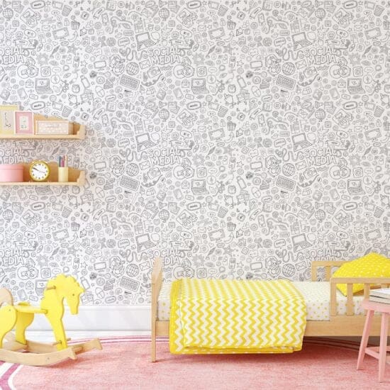 Papel de parede para quarto preto e branco