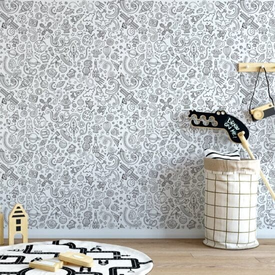 Papel para parede preto e branco