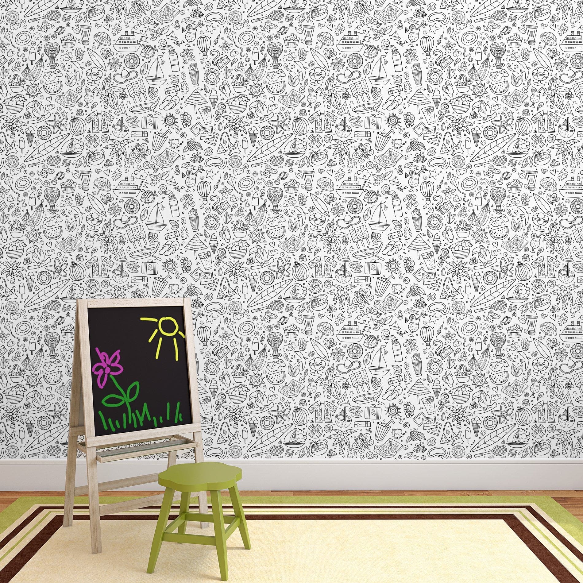 Papel de Parede Desenho para Colorir Summer