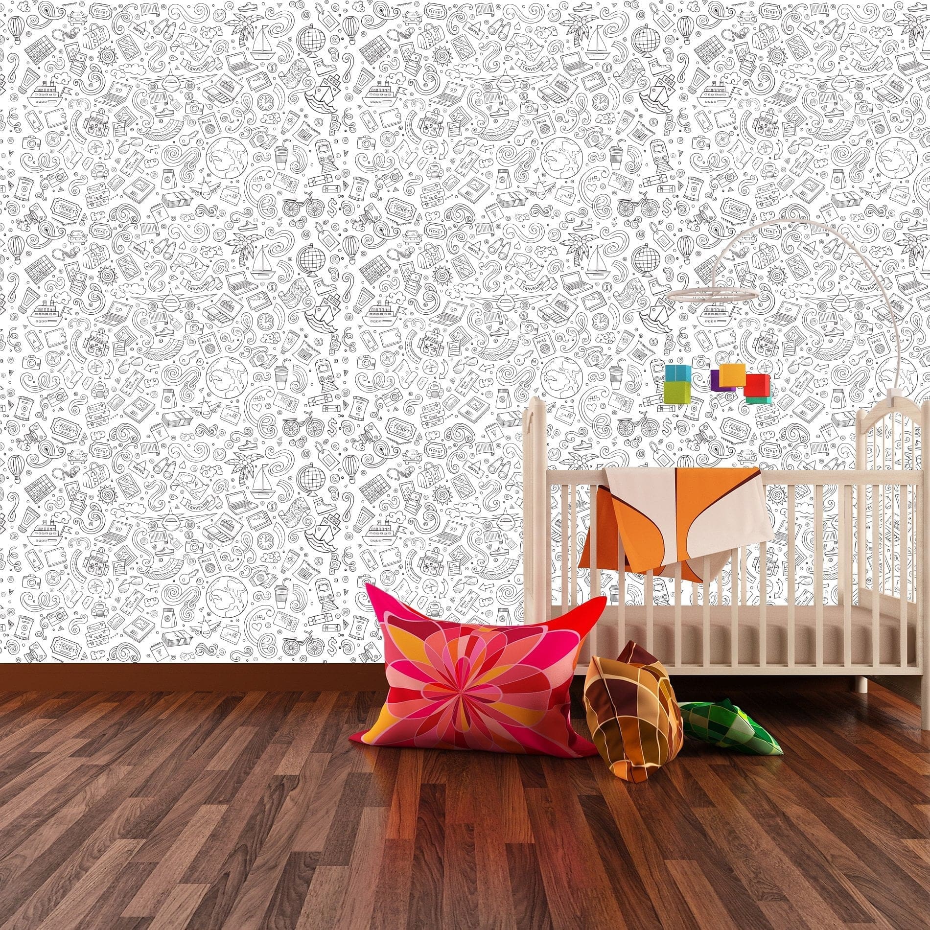 Papel de Parede Desenho para Colorir Travel