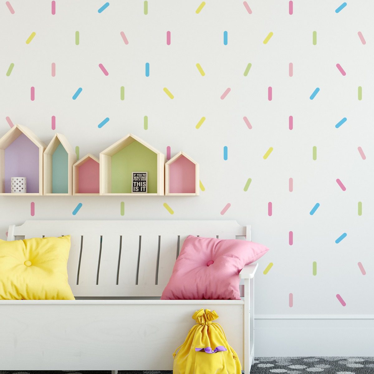 Adesivos de Parede Confetes Candy Colors 132un Cobre 5m²