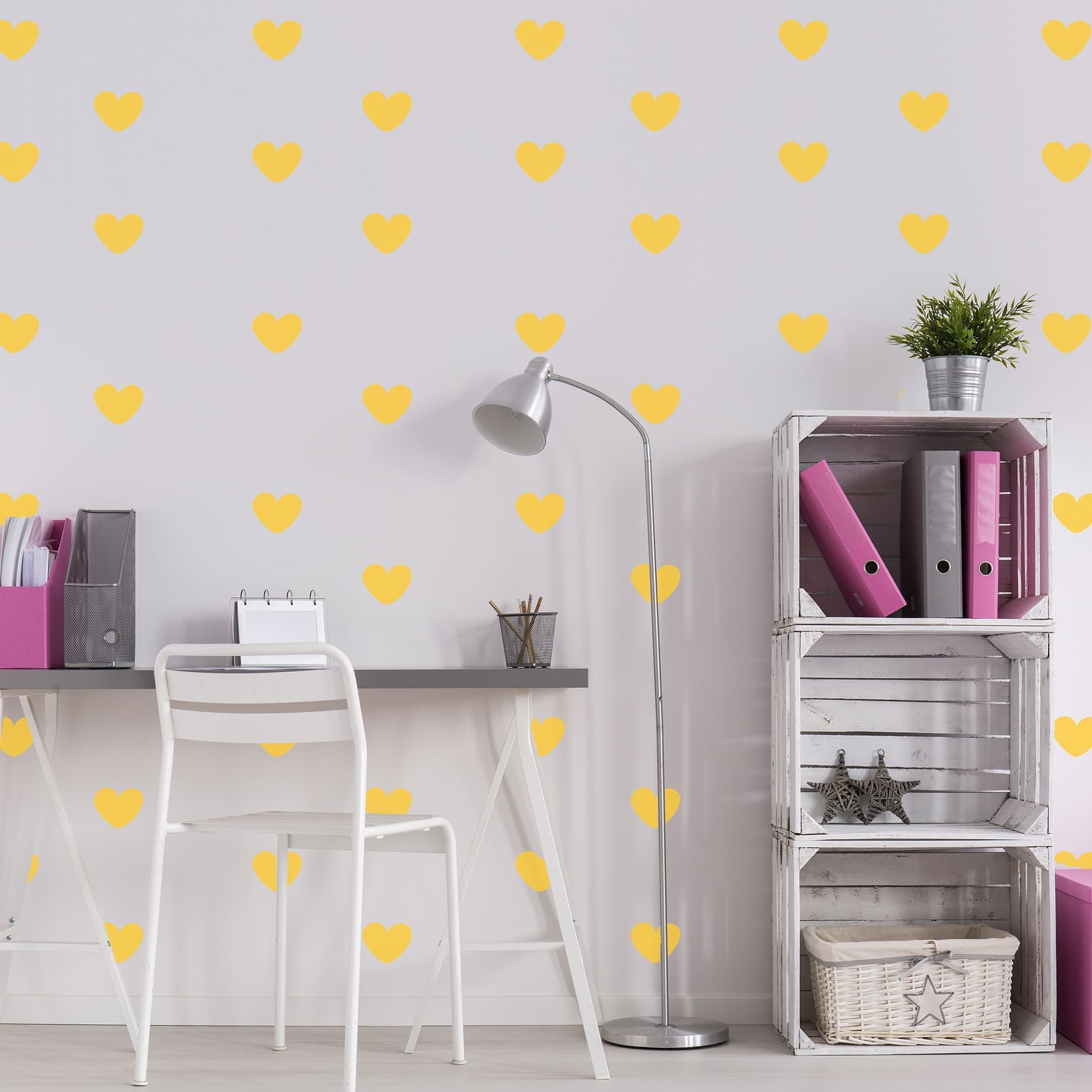 Adesivo de Parede Infantil Corações 50un 8x6,5cm