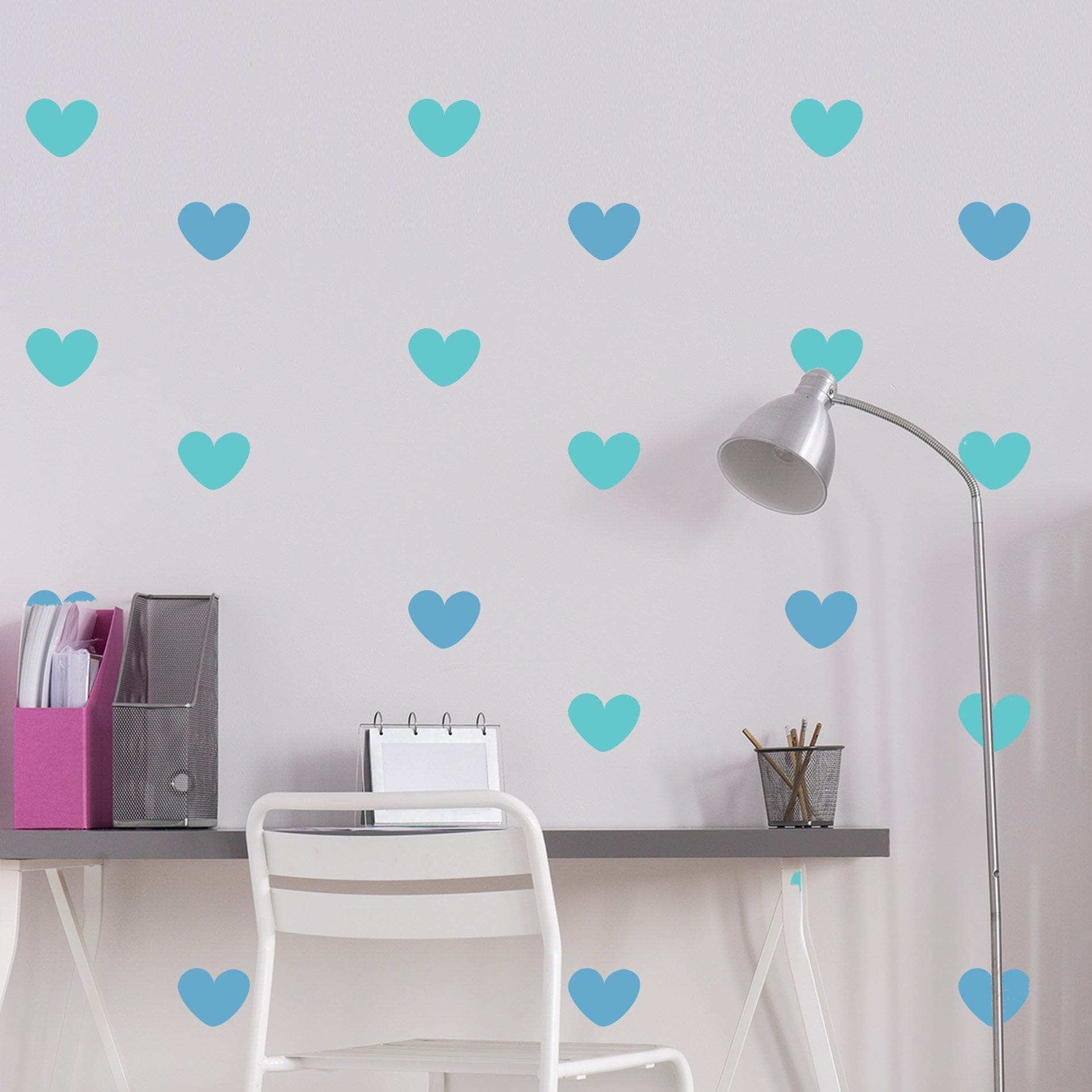 Adesivo de Parede Infantil Coração Tons de Azul