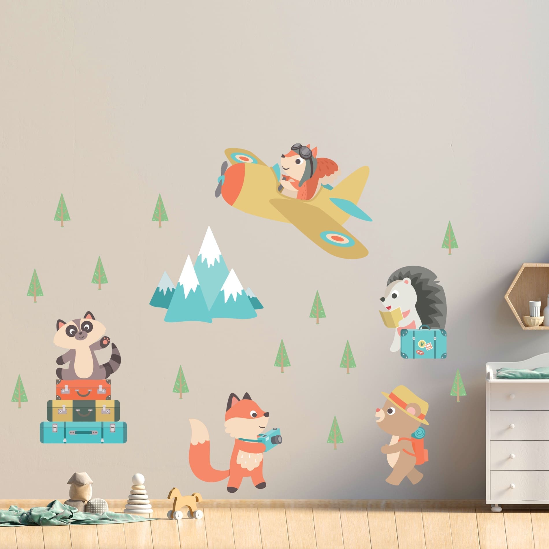 Adesivo de Parede Animais Viajantes