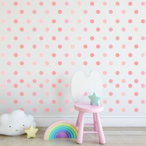 Adesivo Infantil Bolinhas Tons de Rosa