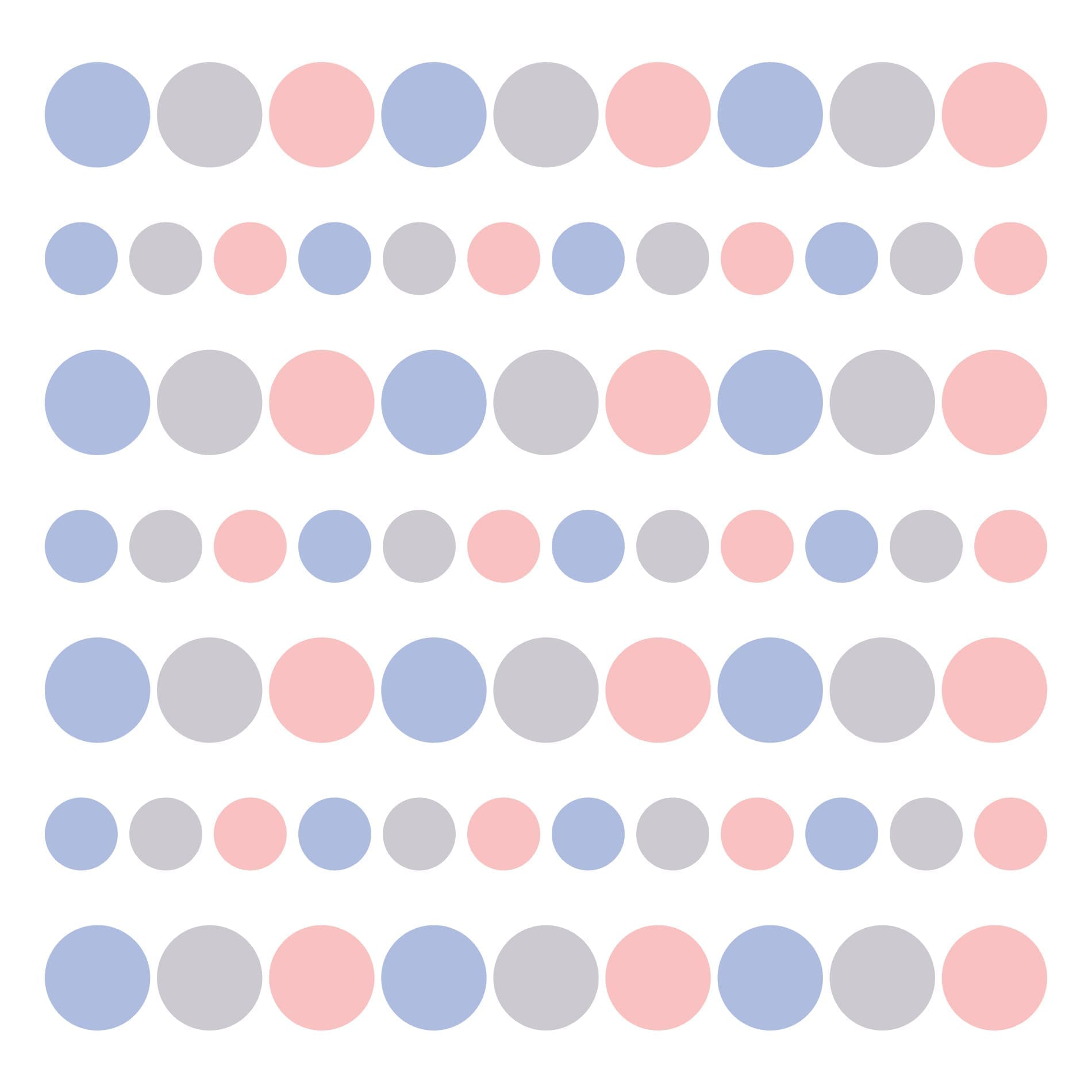 Adesivo Infantil Bolinhas Tons de Azul, Cinza e Rosa