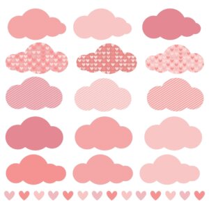 Adesivo de Parede Chuva de Amor Clássico Rosa,Adesivo de Parede Chuva de Amor Clássico Rosa