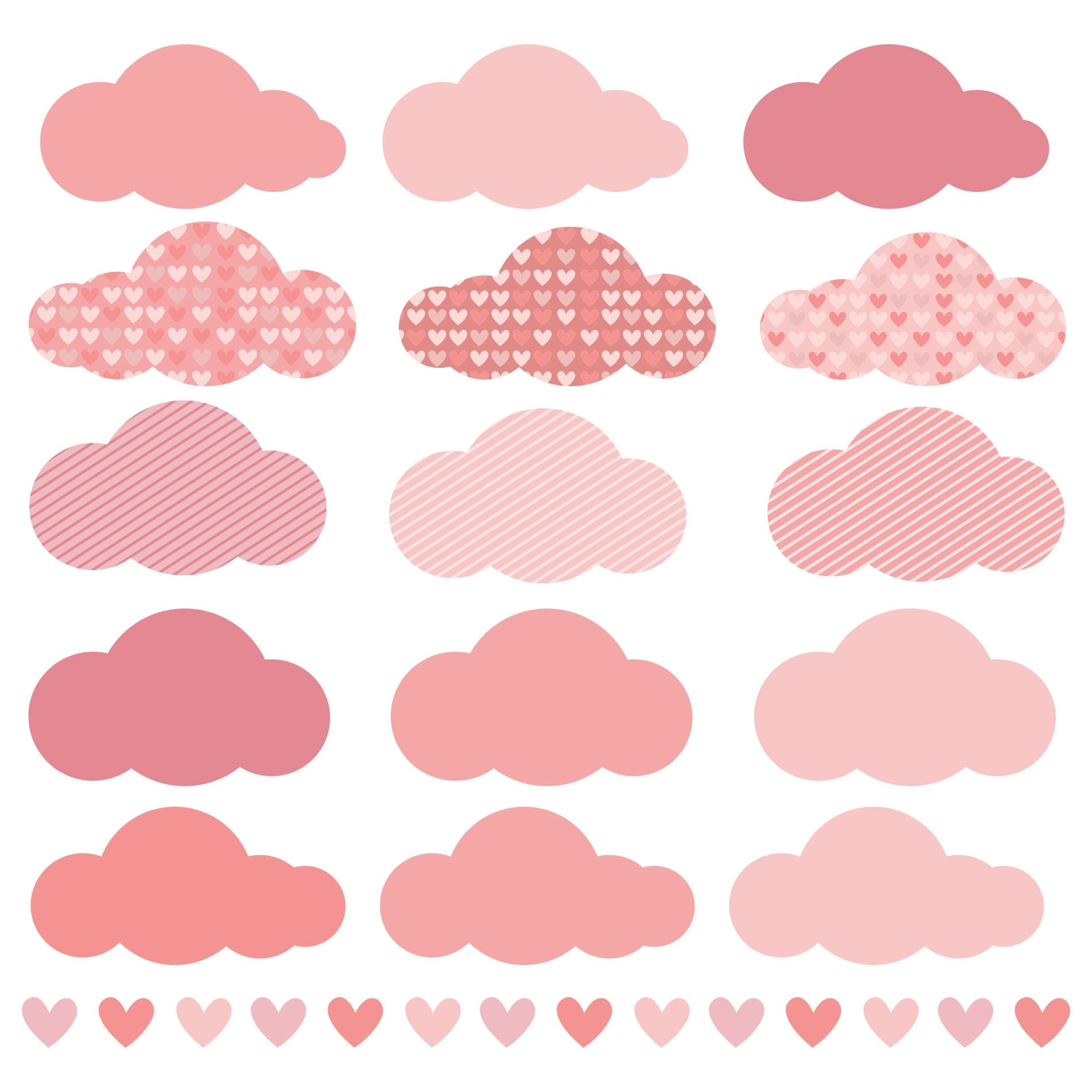 Adesivo de Parede Chuva de Amor Clássico Rosa,Adesivo de Parede Chuva de Amor Clássico Rosa