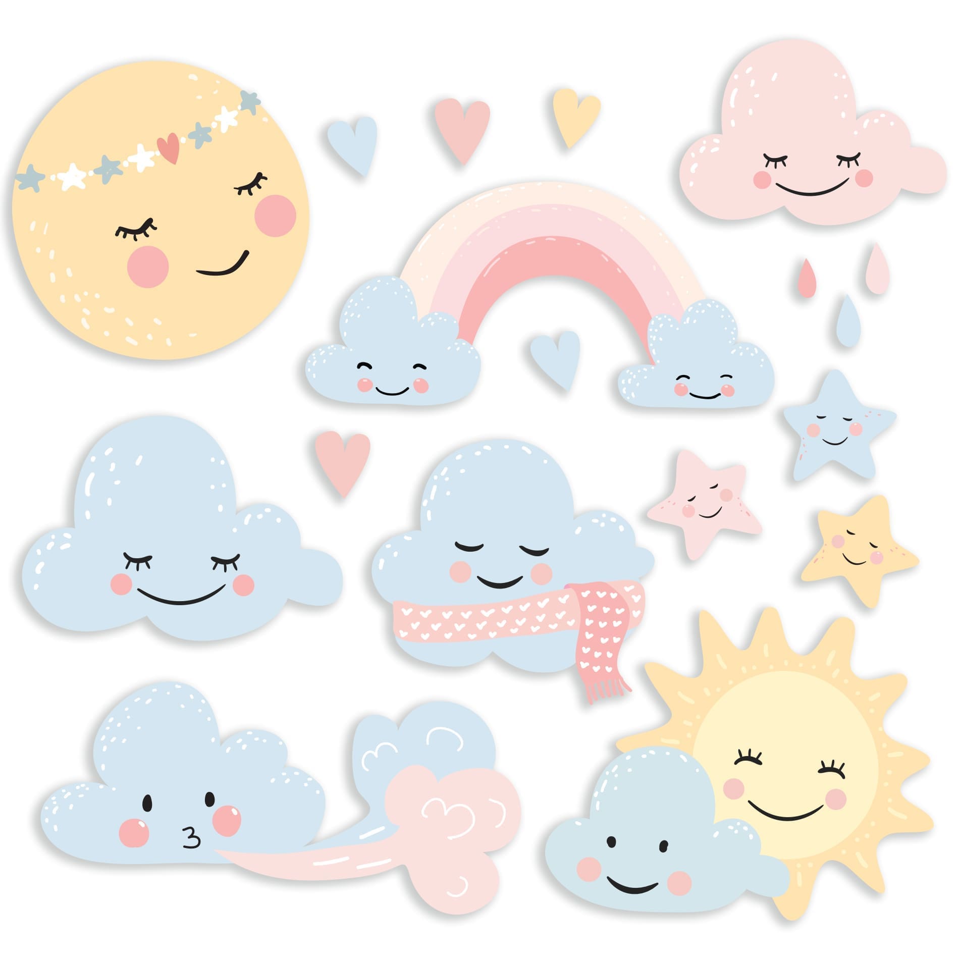 Adesivo de Parede Chuva de Amor Colorido,Adesivo de Parede Chuva de Amor Colorido