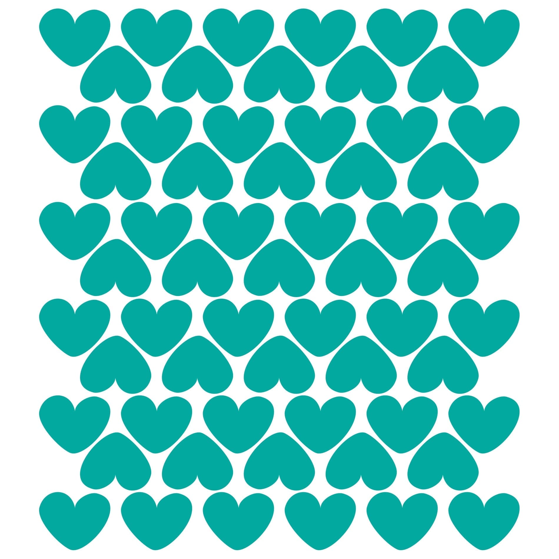 Adesivo de Parede Infantil Corações 50un 8x6,5cm