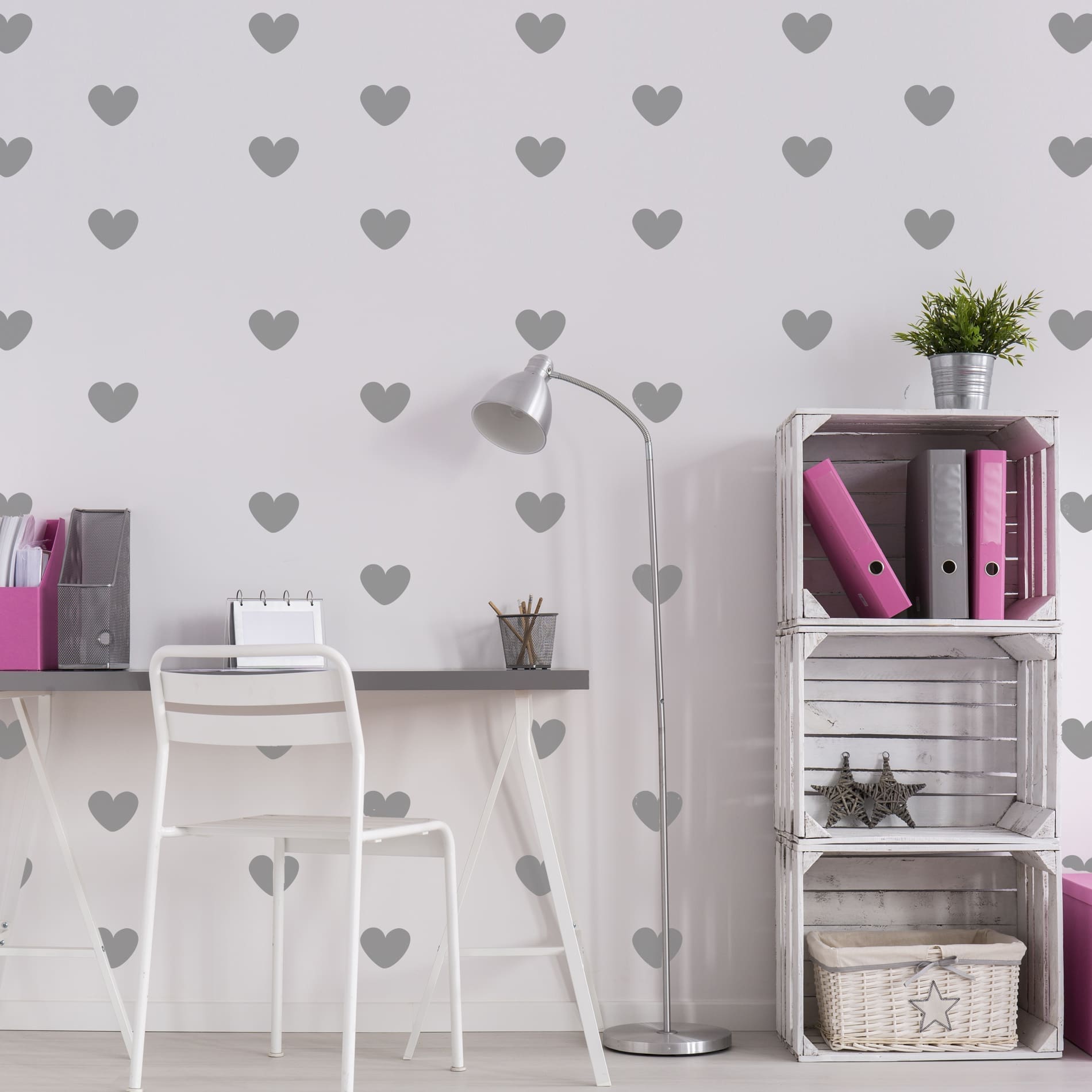 Adesivo de Parede Infantil Corações 50un 8x6,5cm
