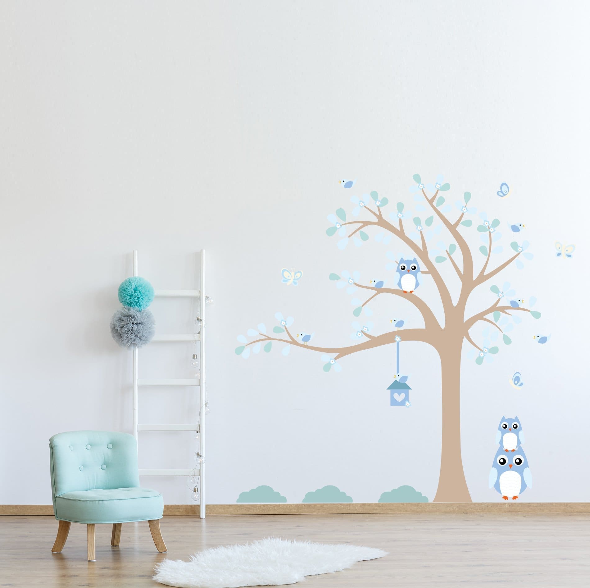 Adesivo de Parede Infantil Arvore Coruja Baby