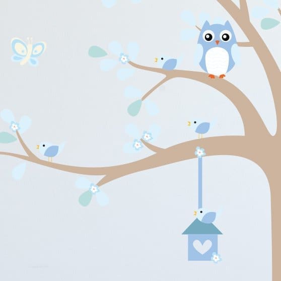 Adesivo de Parede Infantil Arvore Coruja Baby