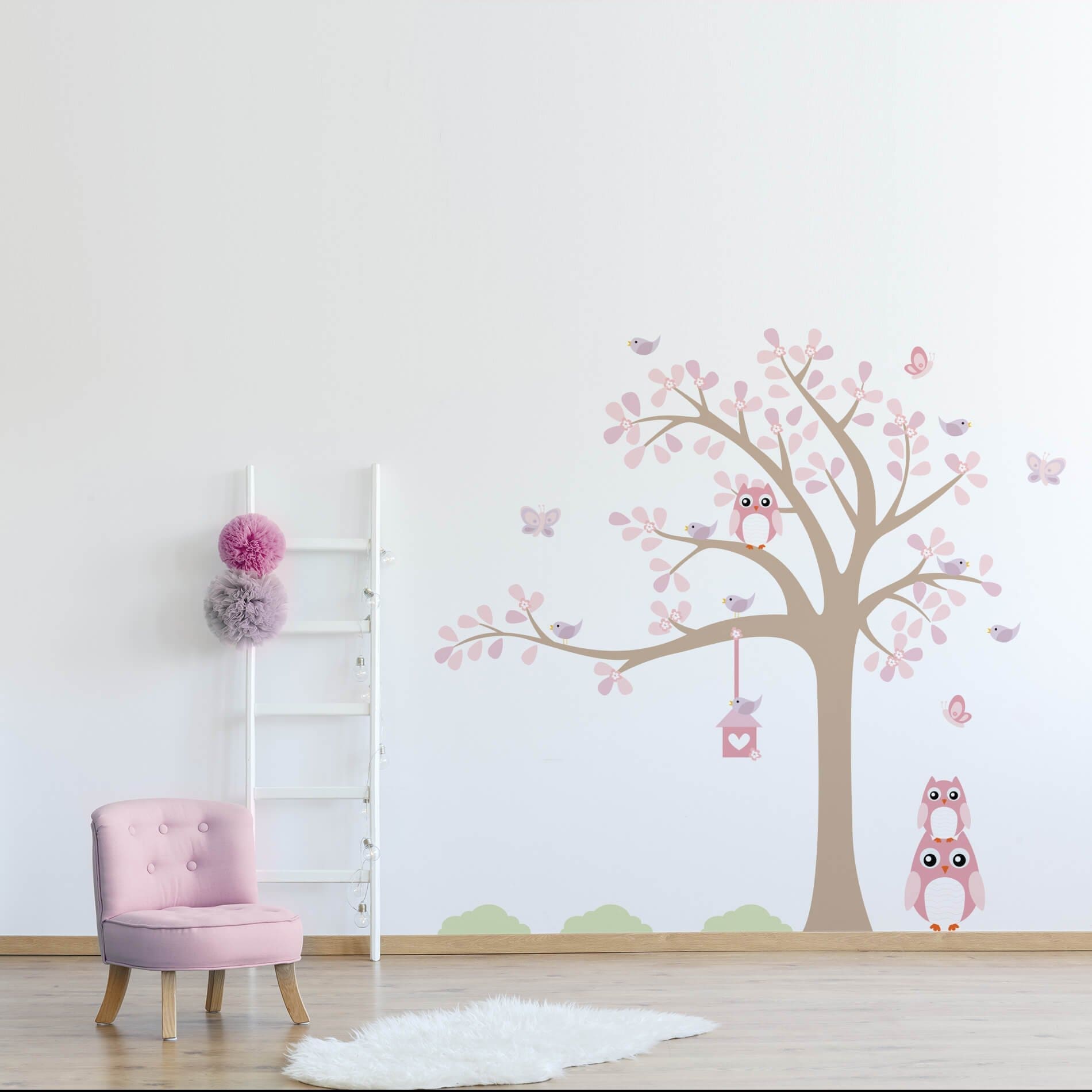 Adesivo de Parede Infantil Arvore Coruja Baby