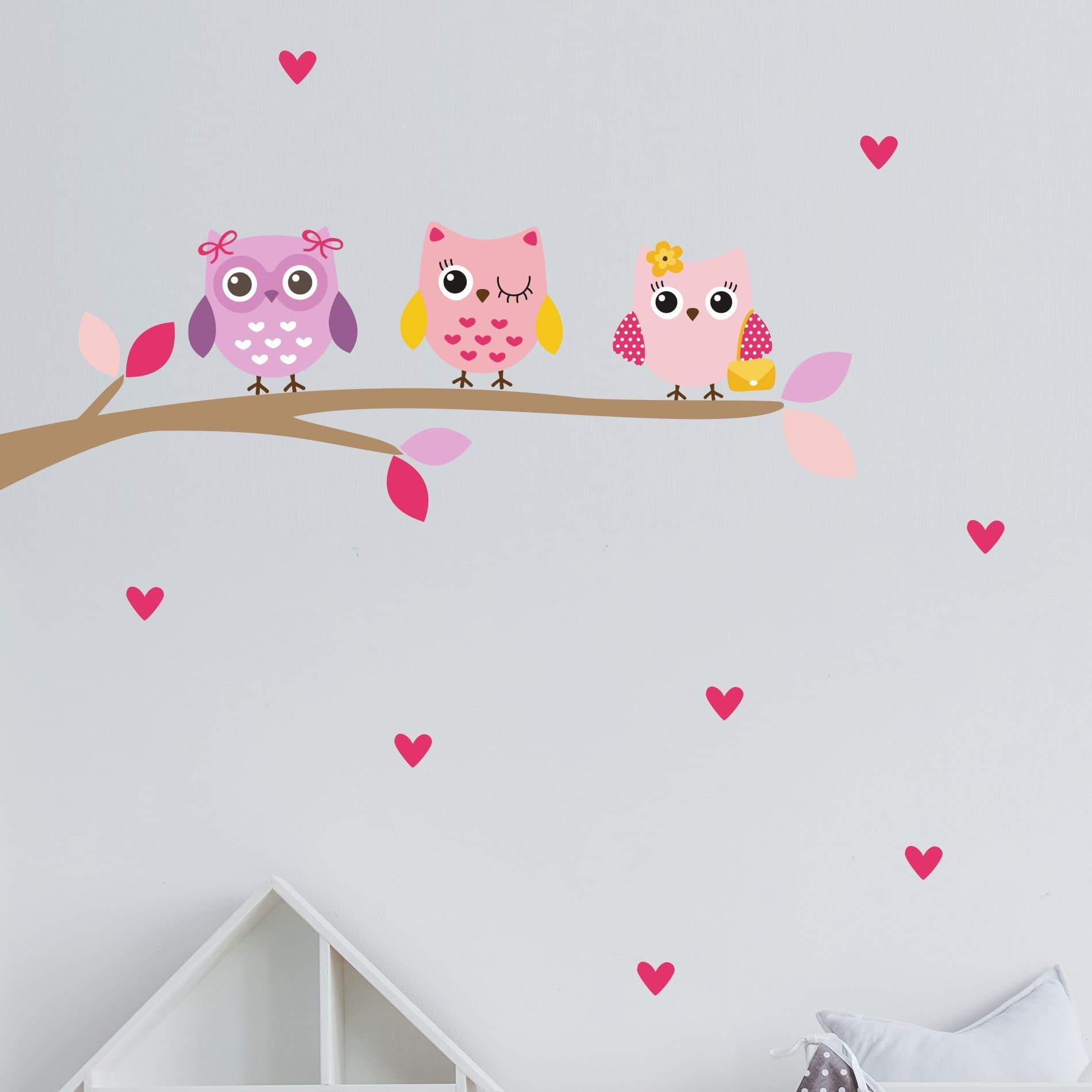 Adesivo de Parede Infantil Corujinhas no Galho