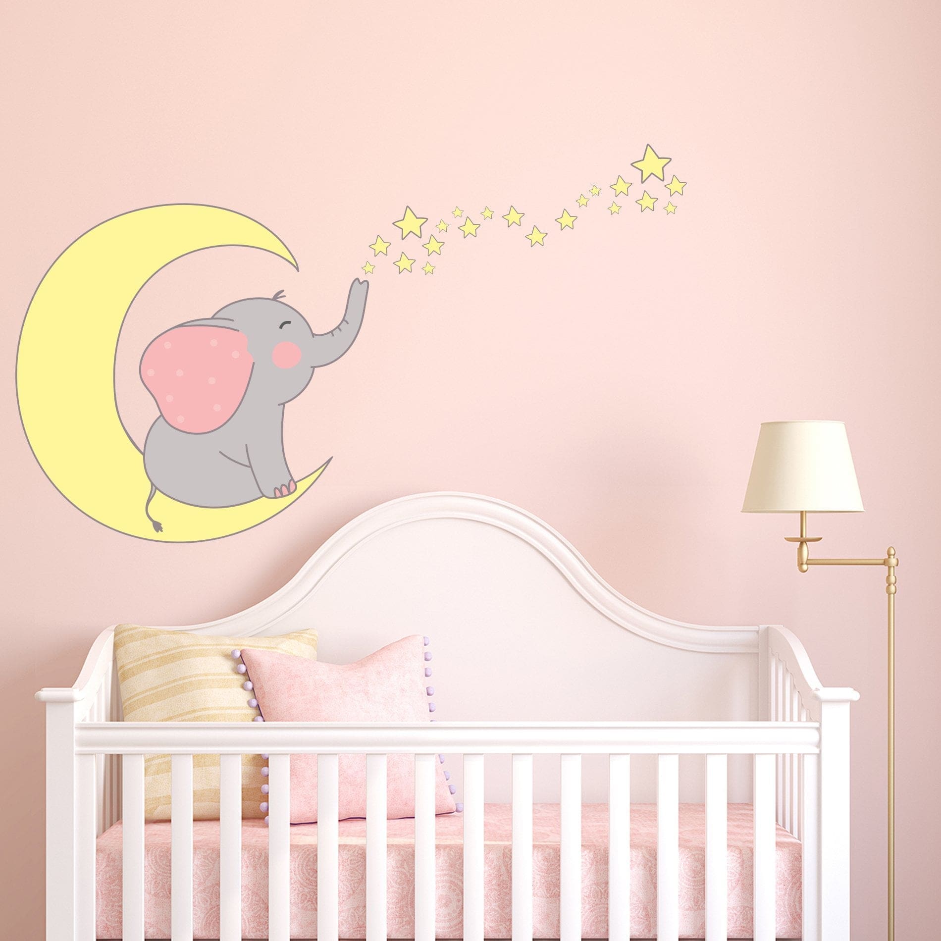 Adesivo de Parede Infantil Elefante e Estrelas