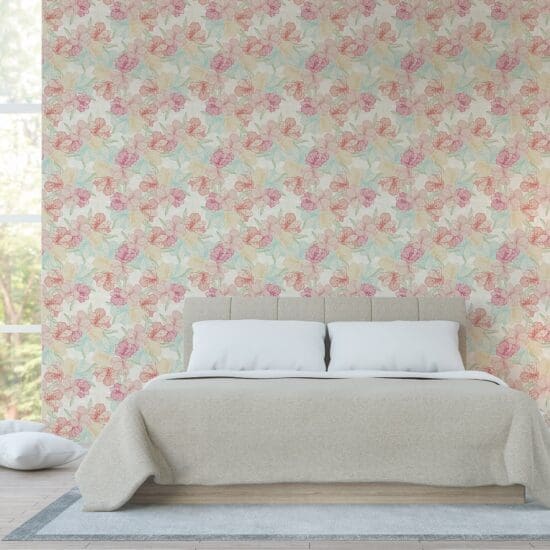 Papel de Parede Adesivo Floral 2,70×0,57m