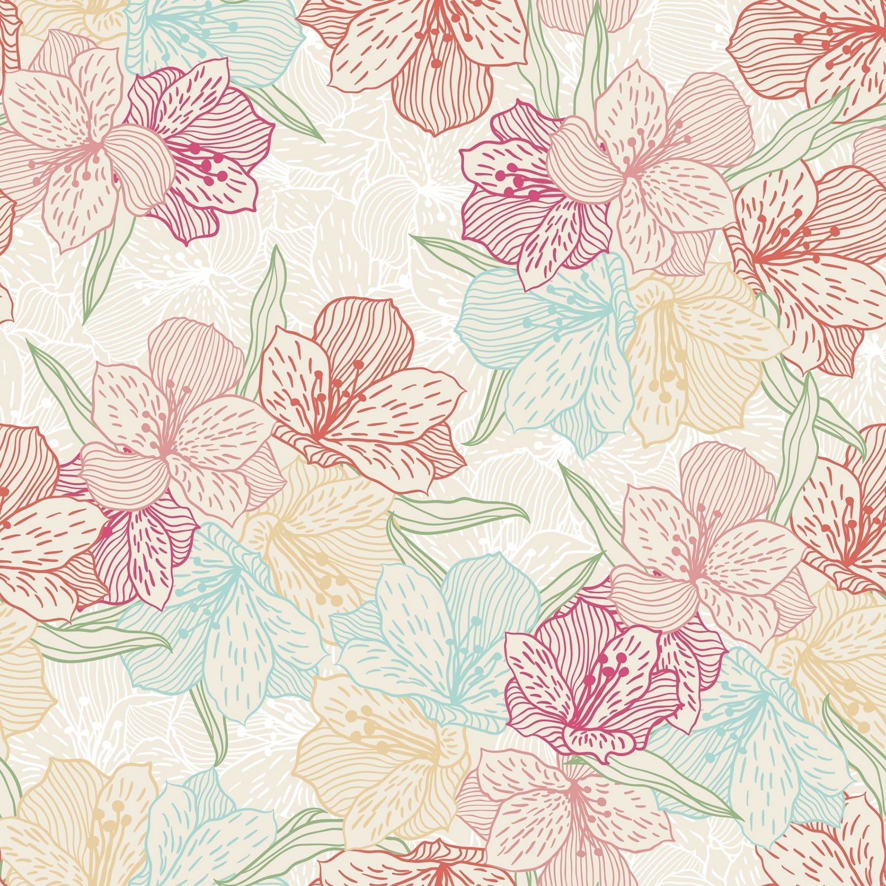 Papel de Parede Adesivo Floral