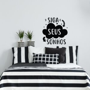 Adesivo Parede Frases de Motivacão Siga seus sonhos
