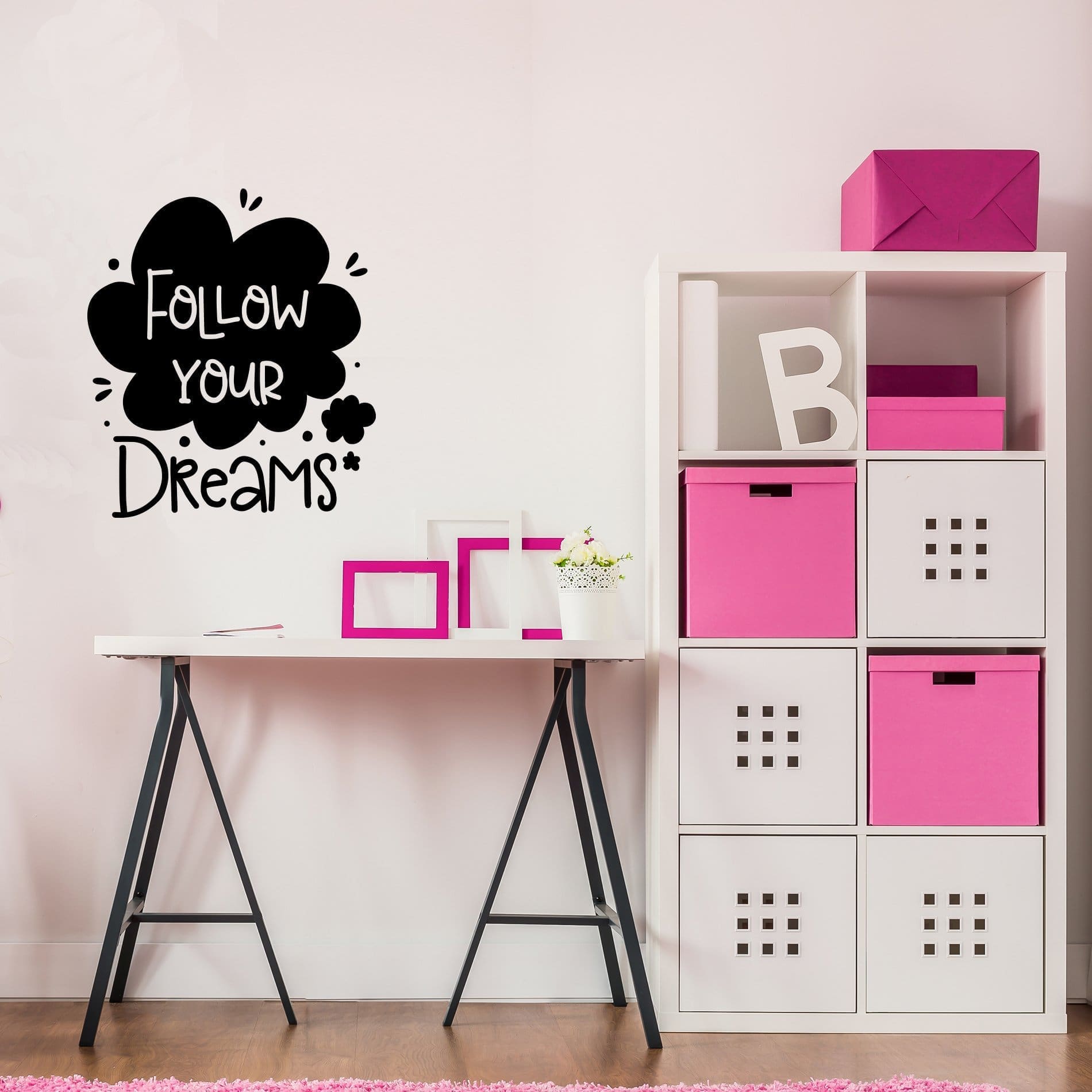 Adesivo Parede Quarto Frases de Motivacão Follow Your Dreams