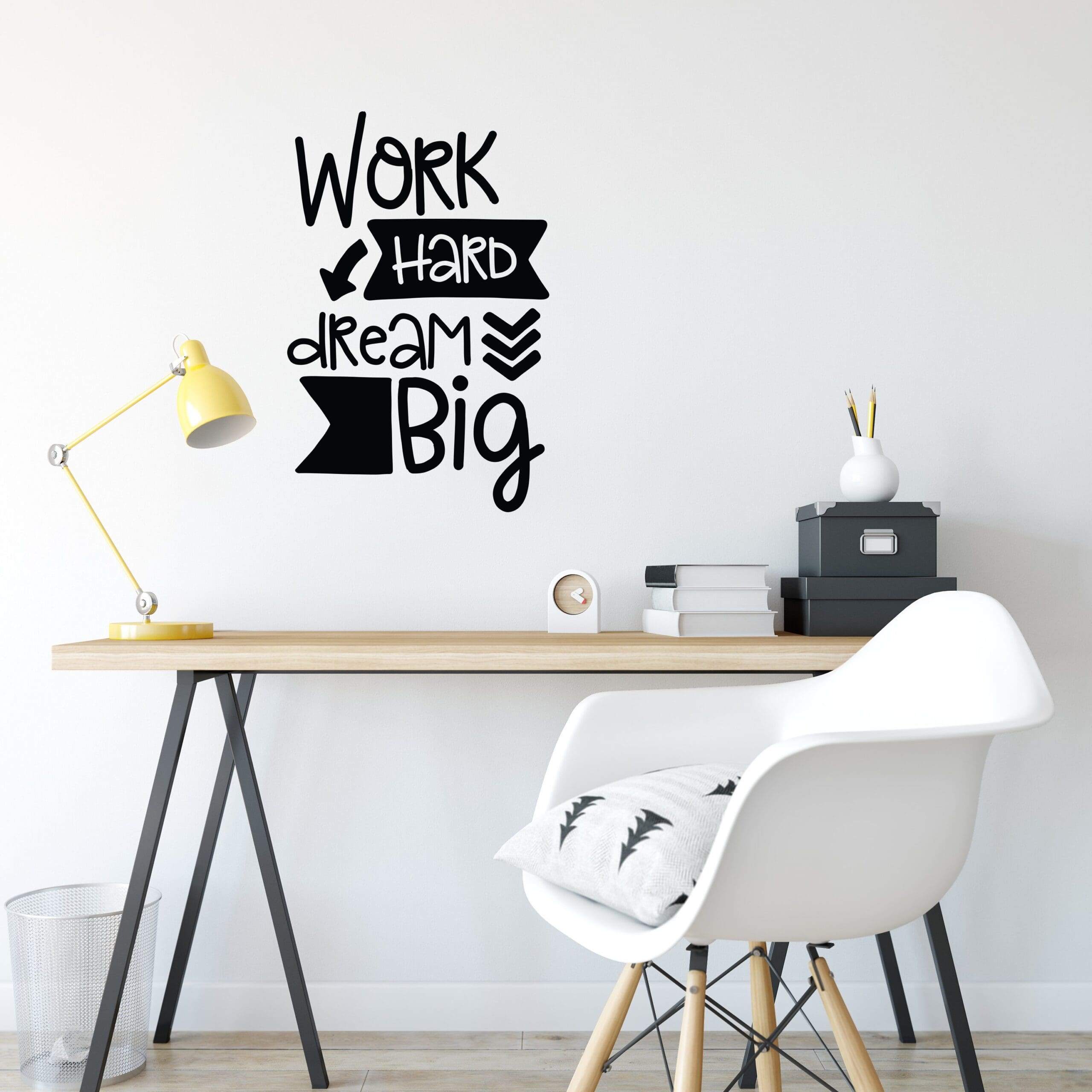 Adesivo Parede Quarto Frase Work Hard