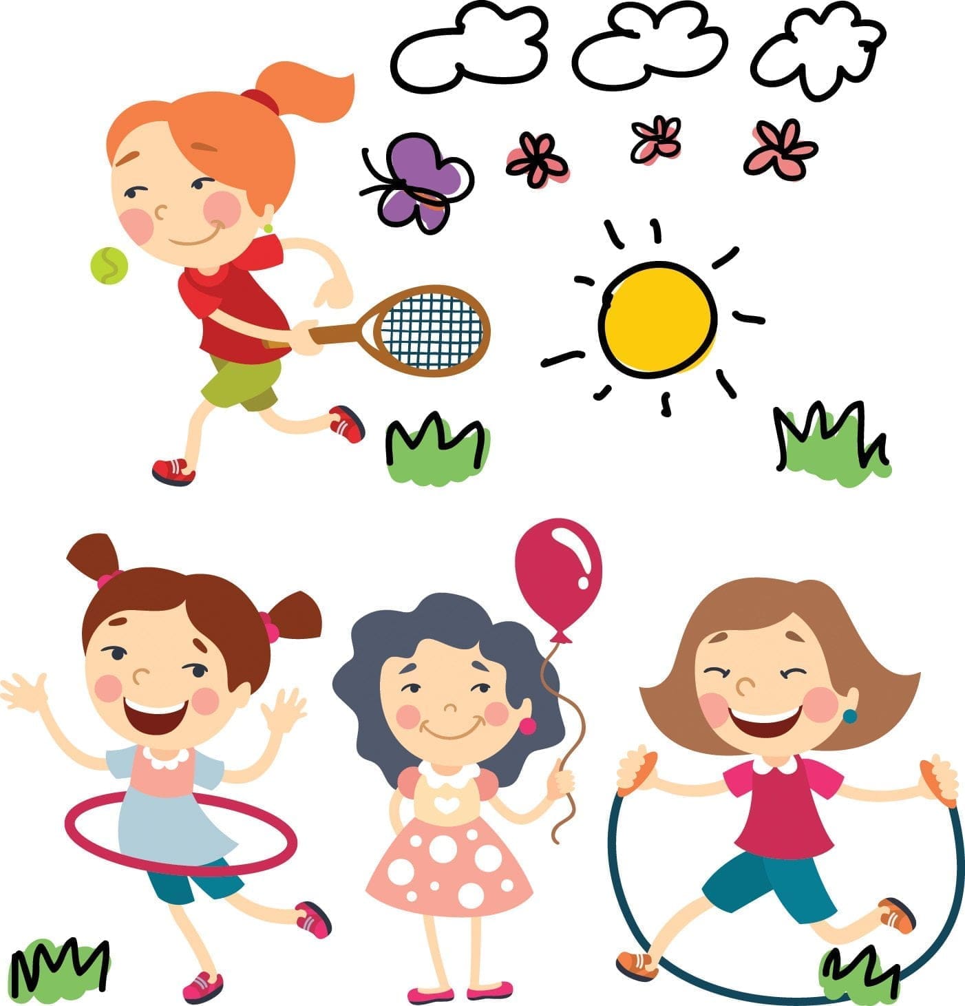 Adesivos de Parede Infantil Meninas Brincando