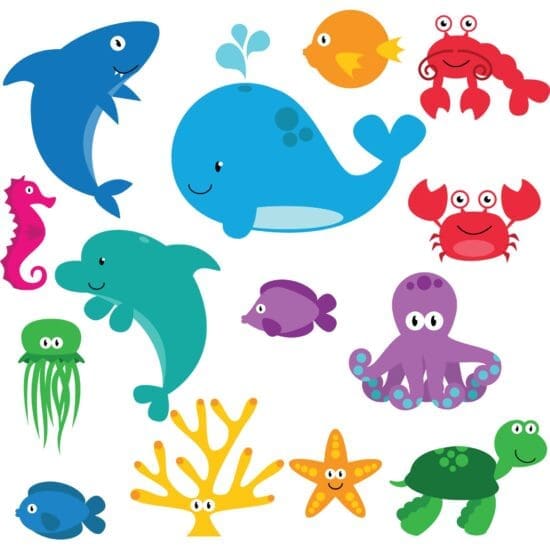 Adesivo de Parede Infantil Fundo do Mar