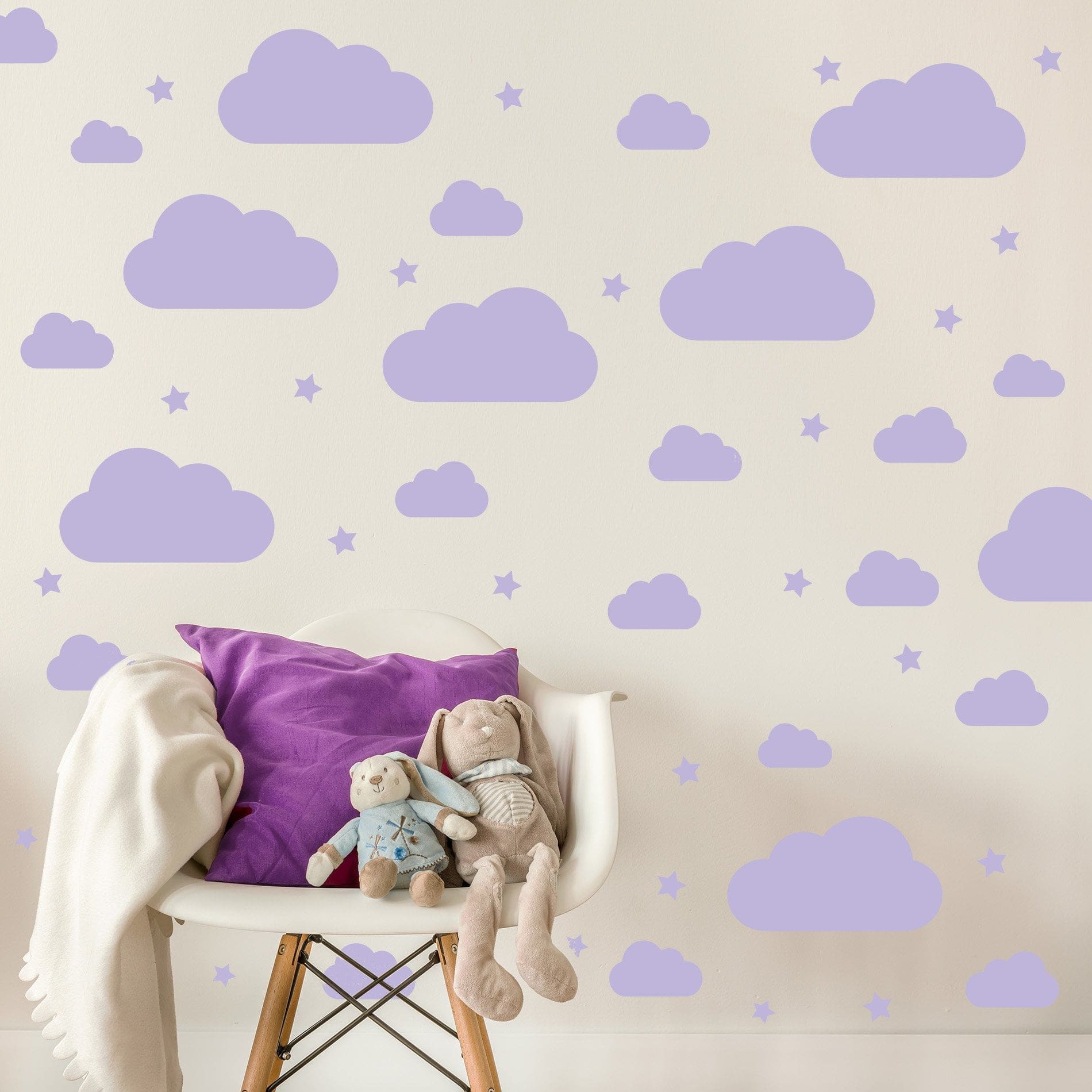 Adesivo de Paredel Nuvens Lilás