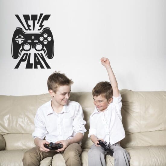 Adesivo Parede Quarto Frase Video Game Let’s Play