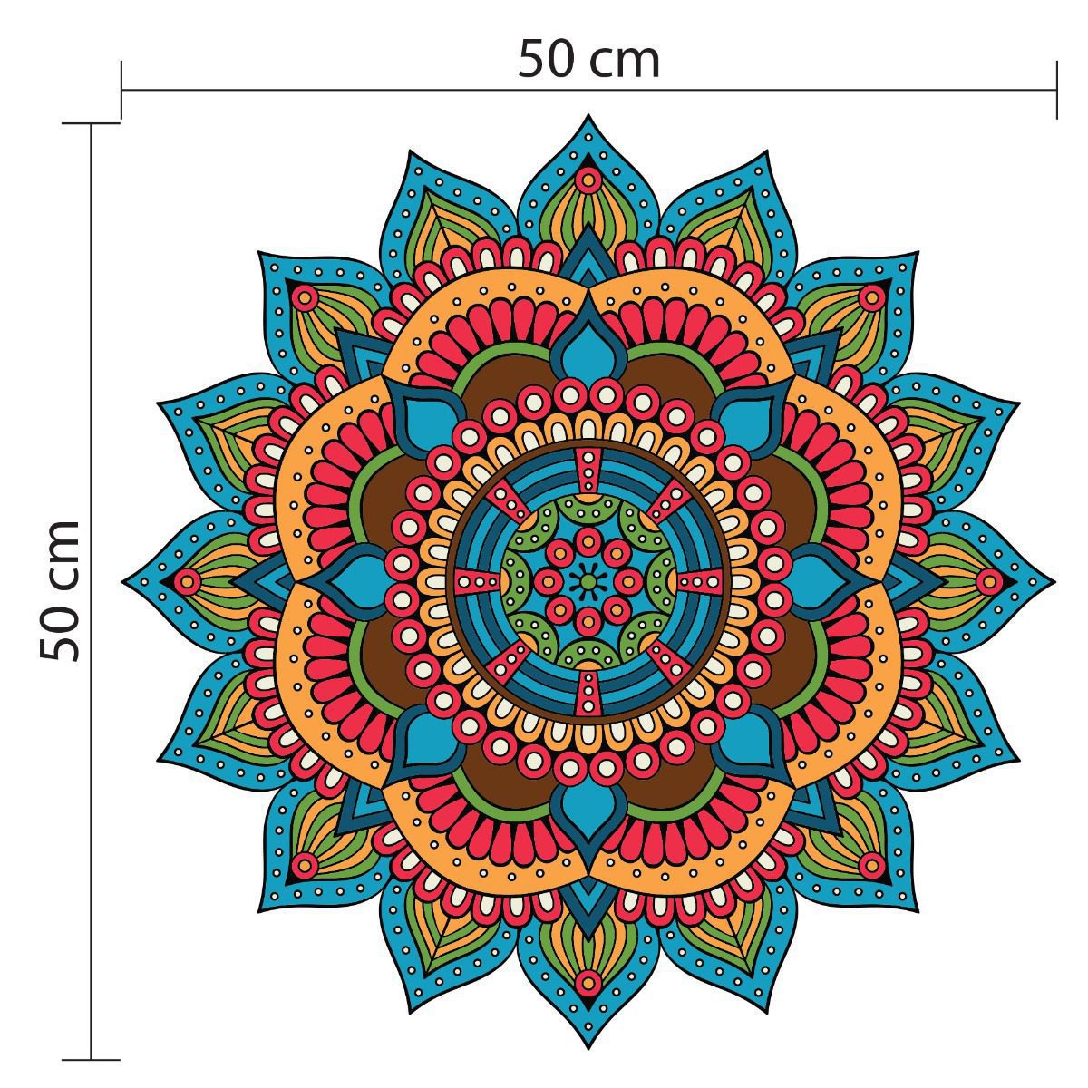 Adesivo de Parede para Sala Mandala Azul Turquesa