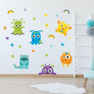 Adesivo de Parede Infantil Monstrinhos