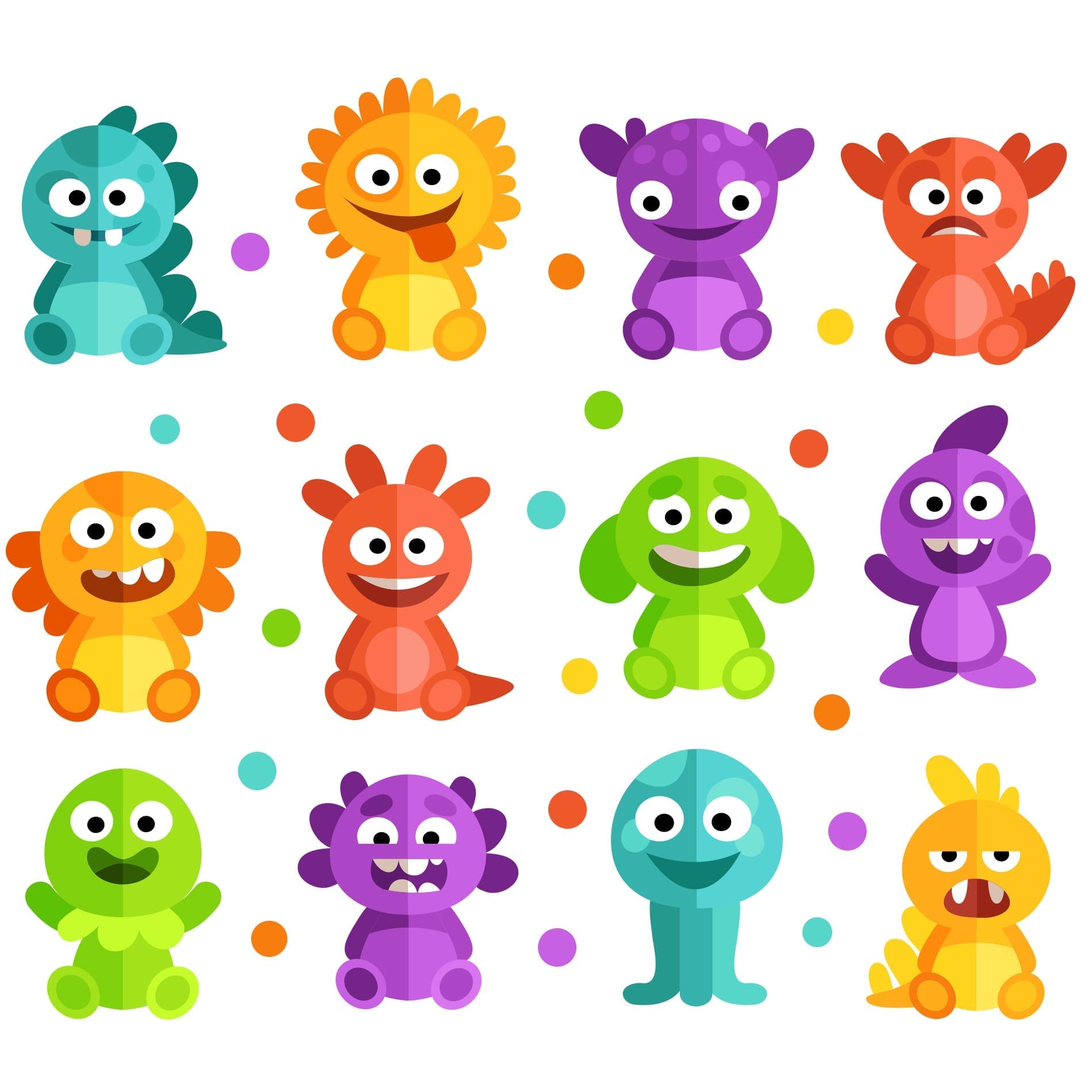 Adesivo de Parede Infantil Monstrinhos Felizes