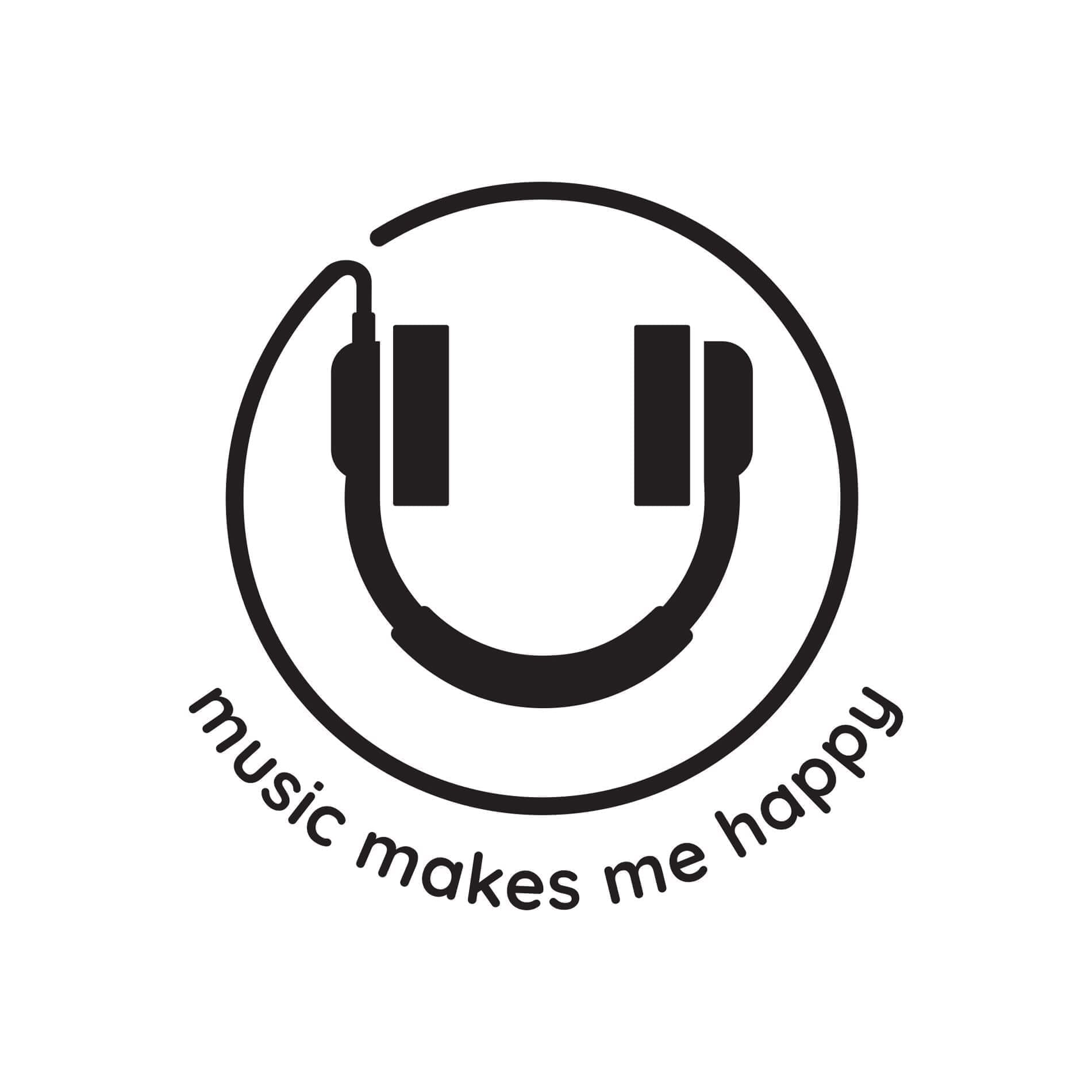 Adesivo de Parede Frase Music Makes me Happy