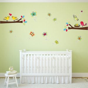 Adesivo de Parede Quarto Infantil Galhos Pássaros e Ninho