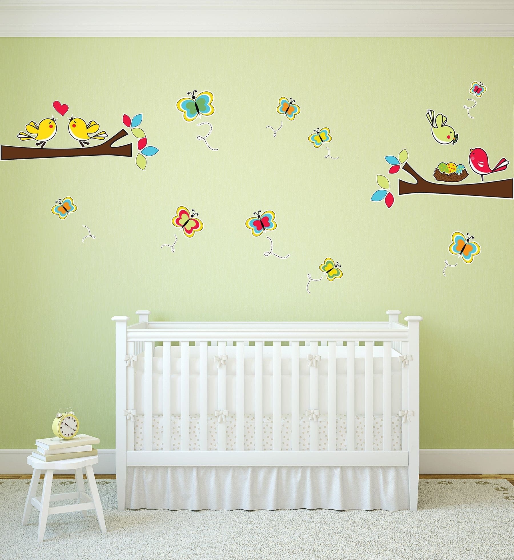 Adesivo de Parede Quarto Infantil Galhos Pássaros e Ninho