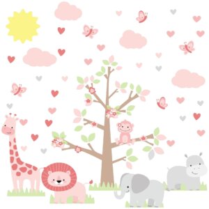Adesivo de Parede Infantil Safari Menina