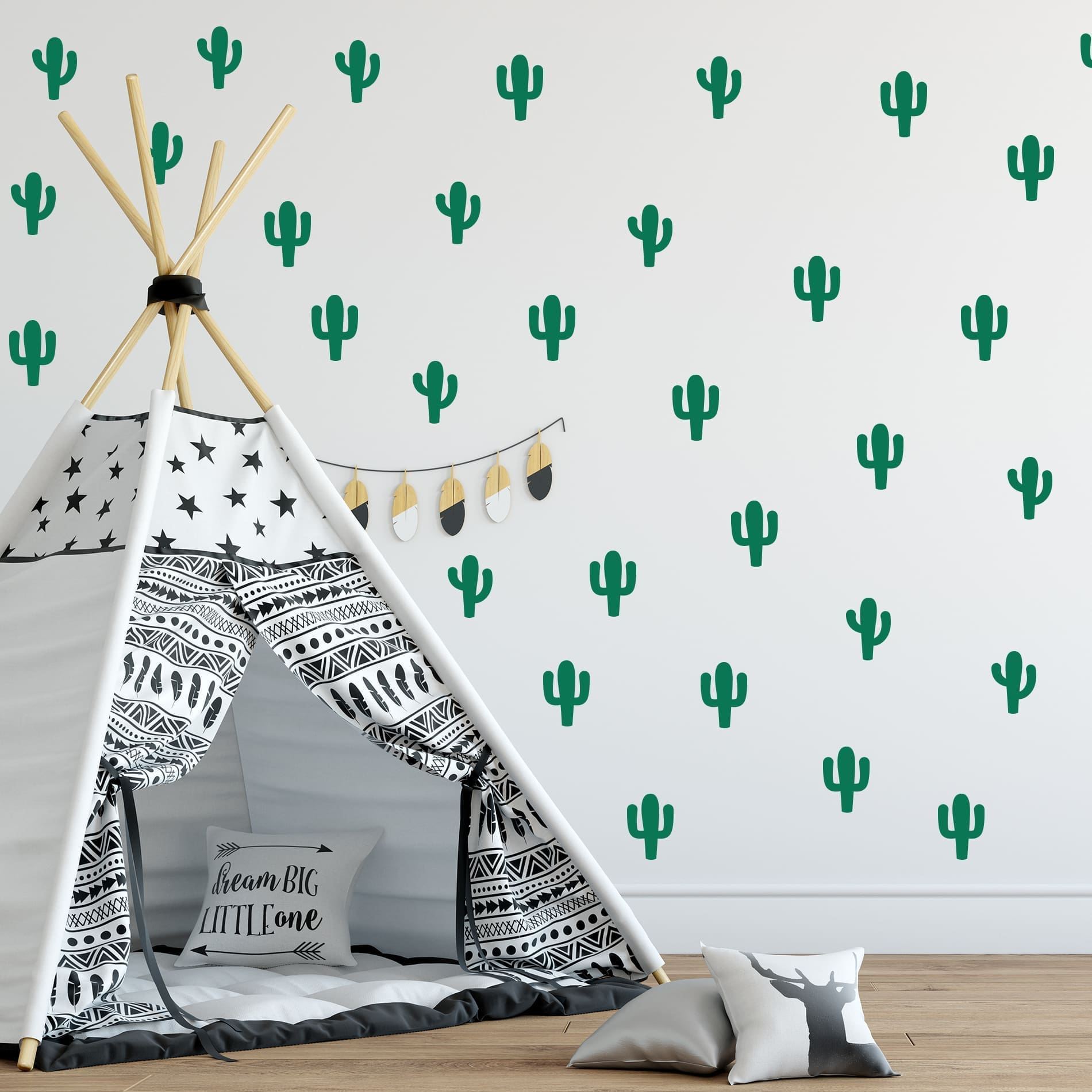 Adesivo de Parede Infantil Cactos 60un 6x9cm