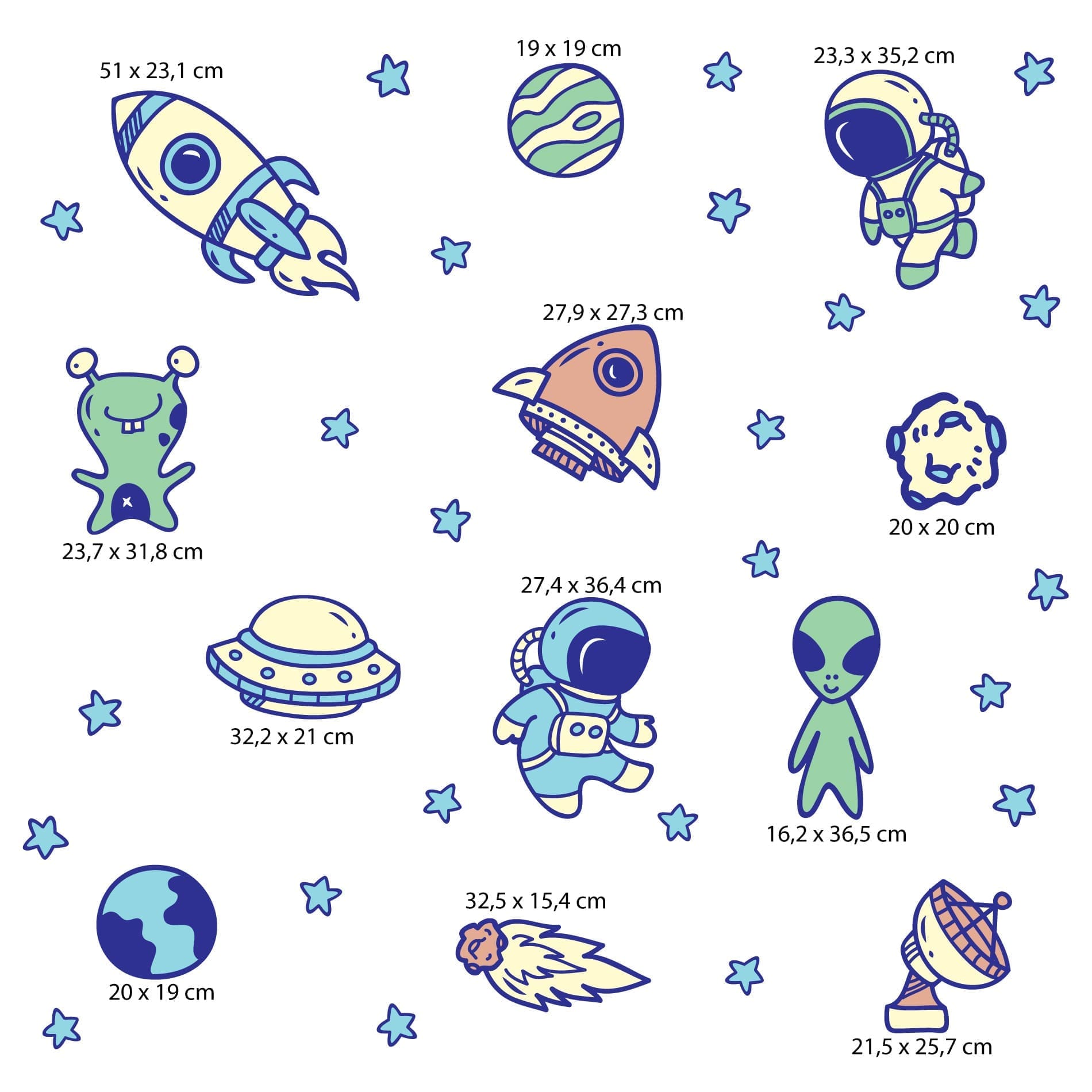 Adesivo de Parede Espaço Viagem Espacial