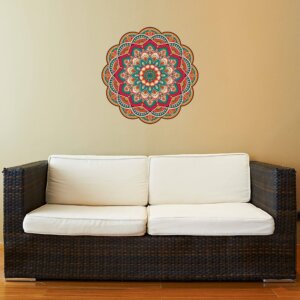 Adesivo de Parede para Sala Mandala Laranja