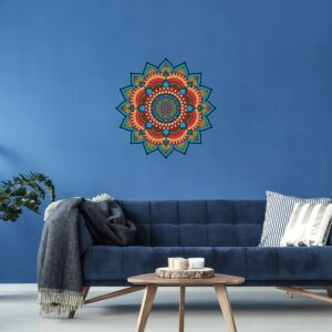 Adesivo de Parede para Sala Mandala Azul Turquesa