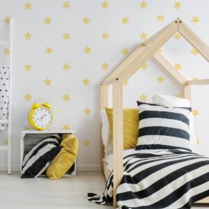 Adesivo de Parede Estrelas Aquarela Amarela 54un