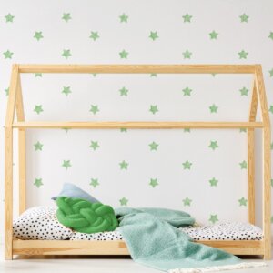 Adesivo de Parede Estrelas Aquarela Verde 54 un