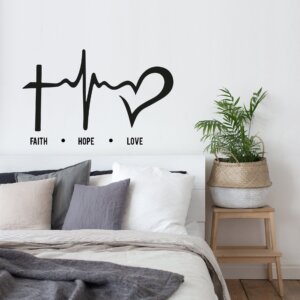 Adesivo de Parede Quarto Faith, Hope, Love