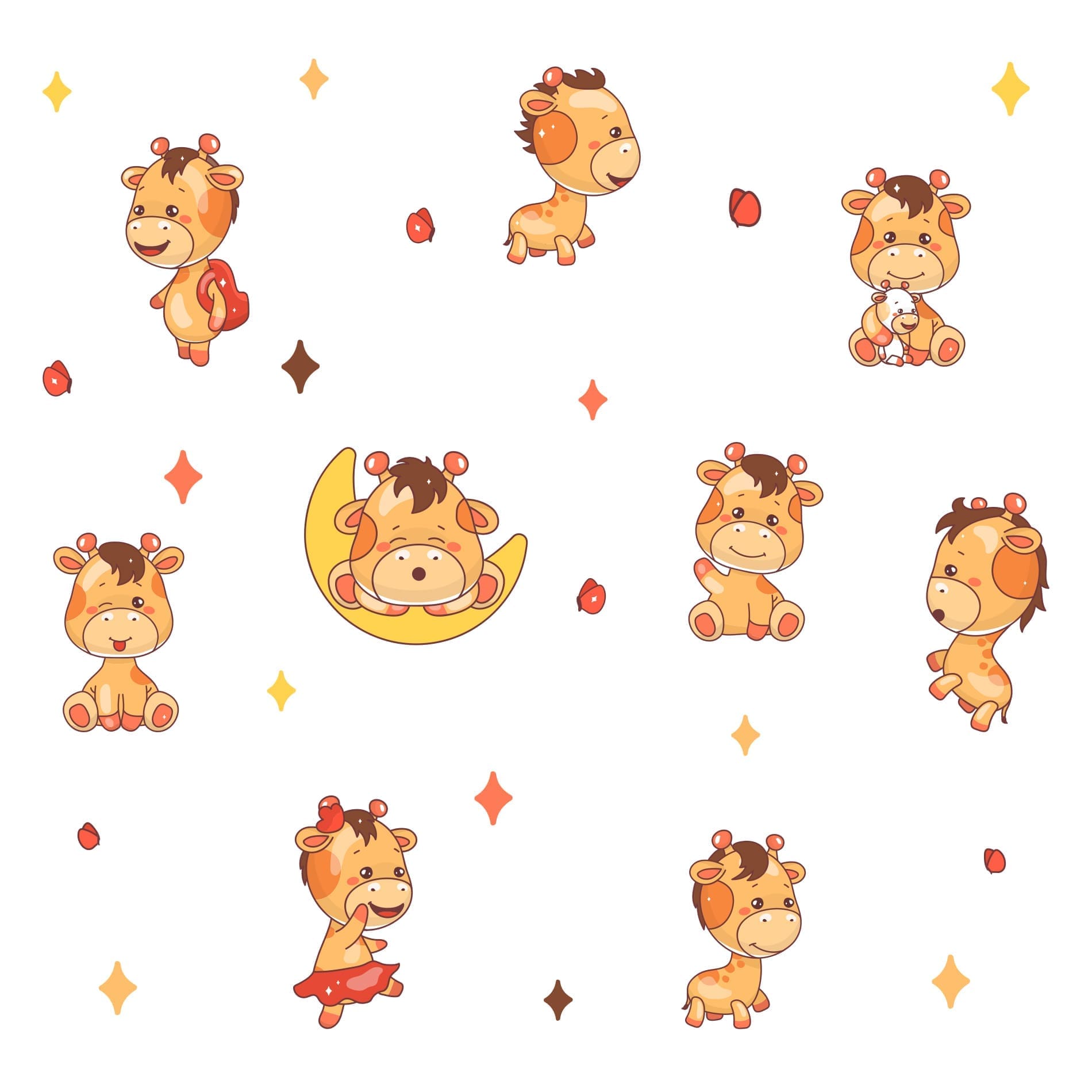 Adesivo de Parede para Quarto de Bebê Girafa Baby