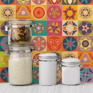 Adesivo de Azulejo Cozinha Banheiro Flores