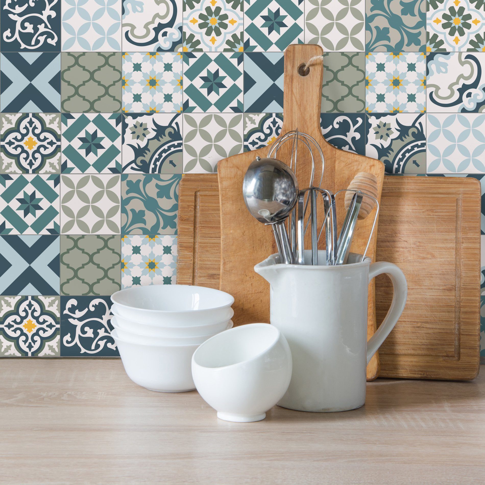 Adesivo de Azulejo Hidráulico Mediterrâneo