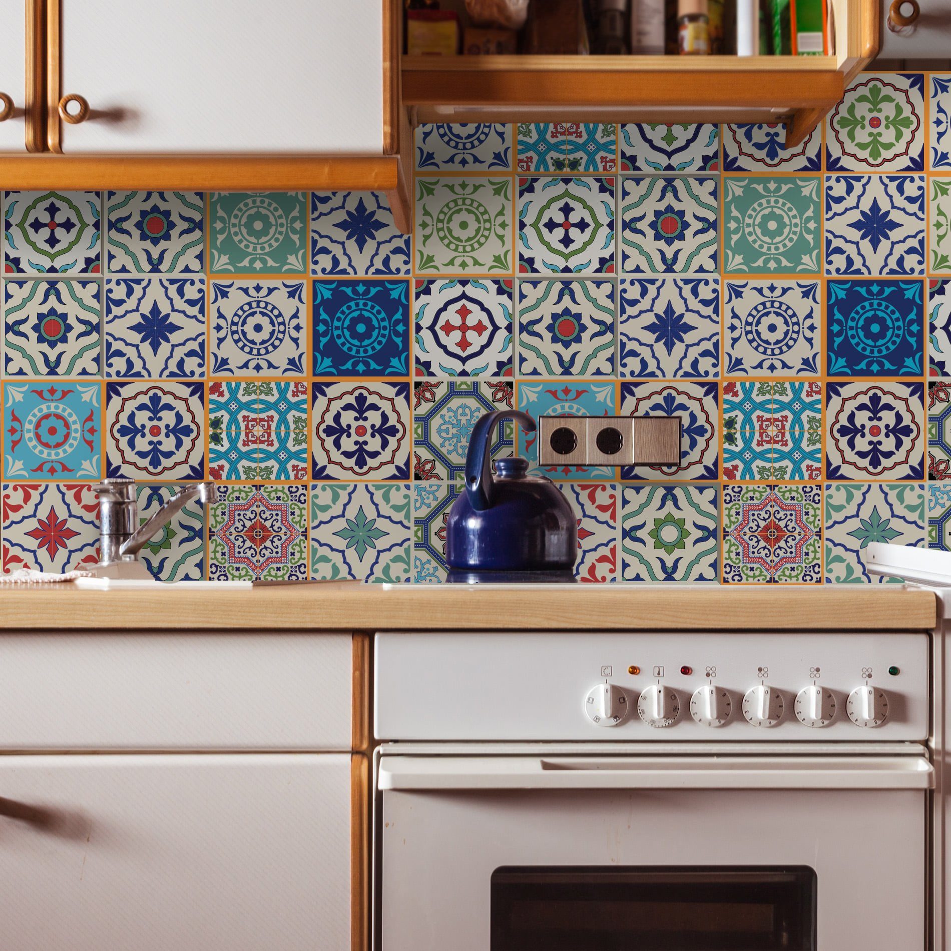 Adesivo de Azulejo Hidráulico Santa Cruz 