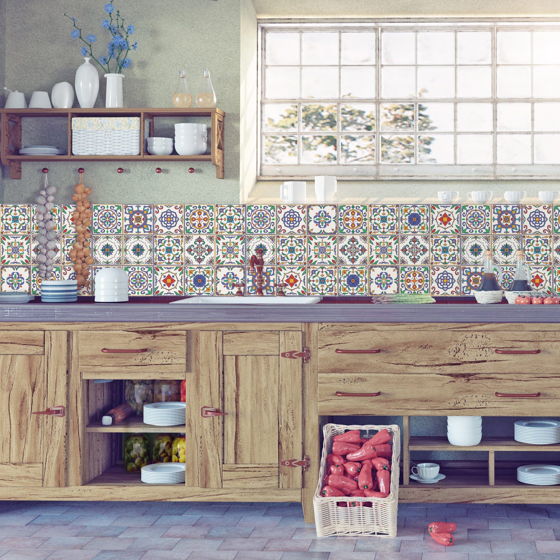 Adesivo de Azulejo Colorido para Cozinha Vila Velha