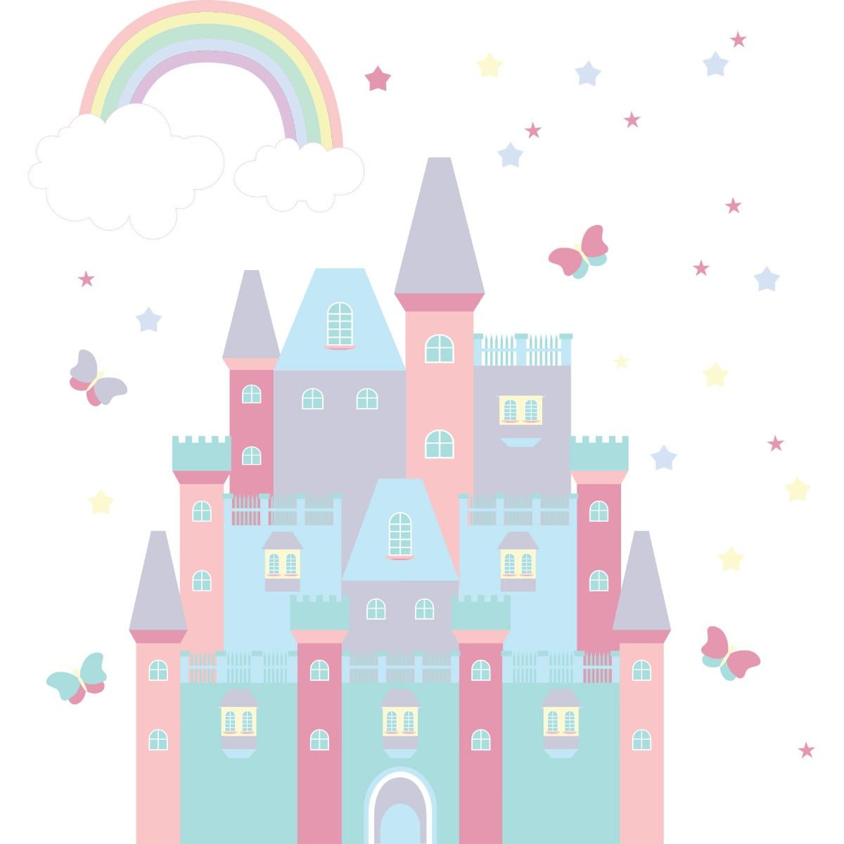Adesivo de Parede Infantil para Quarto Castelo Encantado