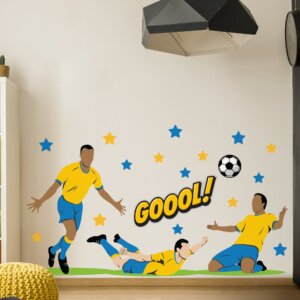 Adesivo de Parede Quarto Menino Futebol Gol
